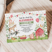 Kute farm animals Birthday Party Barnyard Bash Kaart