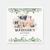 Kute farm animals Birthday Party Kinder Servet (Voorkant)