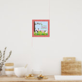 Kute farm Animals Birthday Party Poster (Keuken)