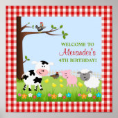 Kute farm Animals Birthday Party Poster (Voorkant)