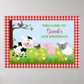 Kute farm Animals Birthday Party Poster (Voorkant)