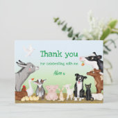 Kute farm animals dankjewel (groot) kaart (Staand voorkant)