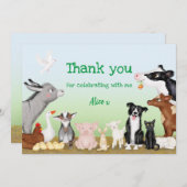 Kute farm animals dankjewel (groot) kaart (Voorkant / Achterkant)