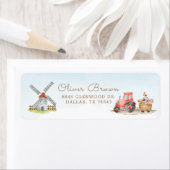 Kute farm animals First Birthday Party Etiket (Insitu)