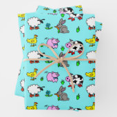 Kute farm Animals Gift Wrap Inpakpapier Vel (In situ)