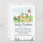 Kute farm Animals Green Boys Baby shower Kaart (Voorkant)