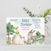 Kute farm Animals Green Boys Baby shower Kaart (Staand voorkant)