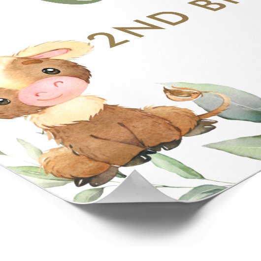 Kute farm Animals Greenerthday Welkomstbord Poster (Hoek)