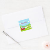 Kute Farm Animals 'Ik ben naar toe gegaan' Vierkante Sticker (Envelop)
