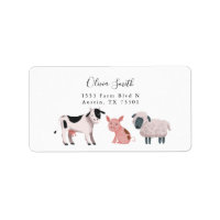 Kute Farm Animals Return Address