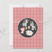 Kute Farm Animals Shower Invitation Kaart (Achterkant)