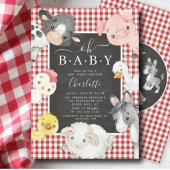 Kute Farm Animals Shower Invitation Kaart