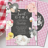 Kute Farm Animals Shower Invitation Kaart