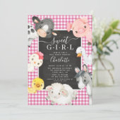 Kute Farm Animals Shower Invitation Kaart (Staand voorkant)