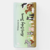 Kute-farm baby shower vinylwelkomstbanner spandoek (Verticaal)