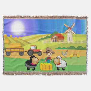 Kute Farmhouse, Sheep en Chicken Deken
