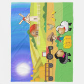 Kute Farmhouse, Sheep en Chicken Fleece Deken (Voorkant)