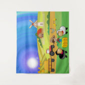 Kute Farmhouse, Sheep en Chicken Wandkleed (Voorkant)