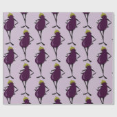 KUTE FASHIONISTA EGGPLANT PATROON WRAPPINGPAPIER CADEAUPAPIER (Vlak)