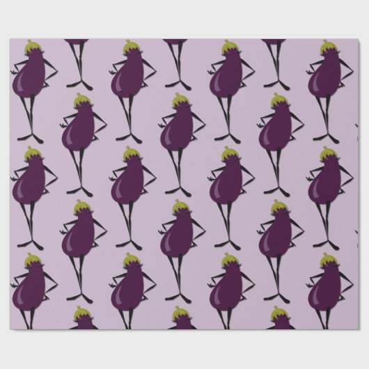 KUTE FASHIONISTA EGGPLANT PATROON WRAPPINGPAPIER CADEAUPAPIER (Vlak)