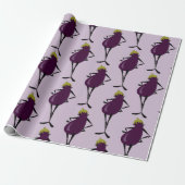 KUTE FASHIONISTA EGGPLANT PATROON WRAPPINGPAPIER CADEAUPAPIER (Uitgerold)