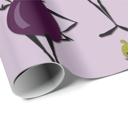KUTE FASHIONISTA EGGPLANT PATROON WRAPPINGPAPIER CADEAUPAPIER (Rol Hoek)