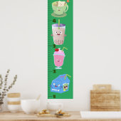 Kute favoriete drink cartoon-groeikaart poster (Keuken)