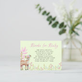 Kute Fawn Baby shower Book Request Enclosure Kaart (Staand voorkant)