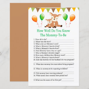 Kute fawn Hoe goed ken je het baby shower spel?