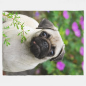 Kute fawn pug pupil, zacht fleece deken (Voorkant (Horizontaal))
