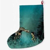 Kute fee met stoomdraak grote kerstsok (Achterkant)