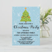 Kute feestdagen met kerstmis Groene Boom Blauwe sn Kaart (Staand voorkant)