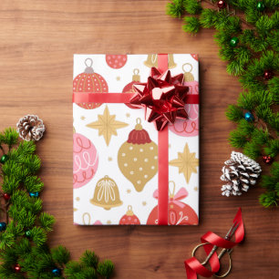 Kute feestelijke Ornamenten kerstcadeaus voor Retr Cadeaupapier