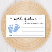 Kute Feet Baby Boy Shower — Woorden van advies Informatiekaartje