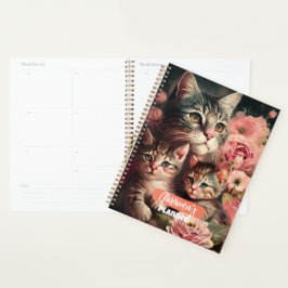 Kute Feminine Cat Lover's Planner met mama Cat