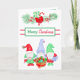 Kute Festive Gnomes Holiday Kerstmis Kaart
