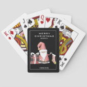 Kute Festive Santa Gnome in Red Pokerkaarten (Achterkant)
