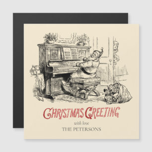 Kute Festive  Victoriaans Kerstman met Piano