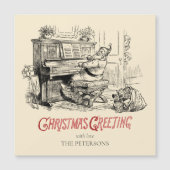 Kute Festive  Victoriaans Kerstman met Piano (Voorkant)