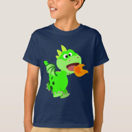 Kute Fire-Spitting Cartoon Baby Dragon Kinder T -  T-shirt