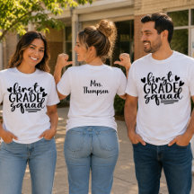 Kute First Grade Squad met de naam van de leraar o