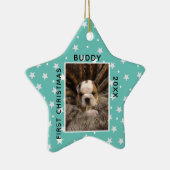 Kute first-kerstfoto keramisch ornament (Rechts)