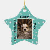 Kute first-kerstfoto keramisch ornament (Voorkant)