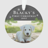 Kute first-kerstpuppy-kerstfoto ornament (voorkant)