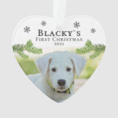 Kute first-kerstpuppy-kerstfoto ornament (achterkant)