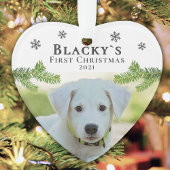Kute first-kerstpuppy-kerstfoto ornament
