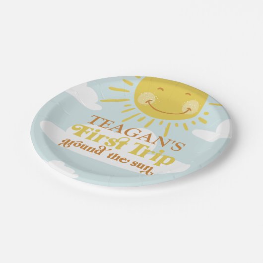 Kute first reis om de eerste zondag papieren bordje (Gekanteld)