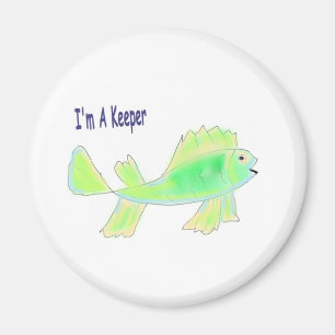 Kute fish met I'm a keeper text Magneet