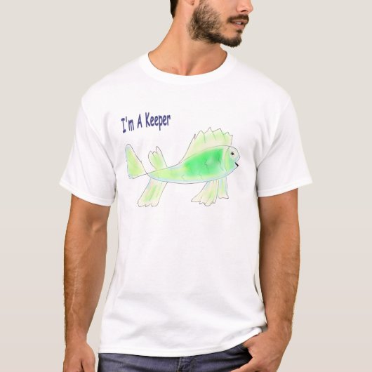 Kute fish met I'm a keeper text T-shirt (Voorkant)
