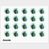 Kute Fish Ocean under the Zee School Kinder Name Ronde Sticker (Vel)